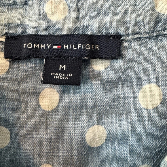 Tommy Hilfiger Denim Polka Dot Shirt Size Medium - Picture 5 of 6